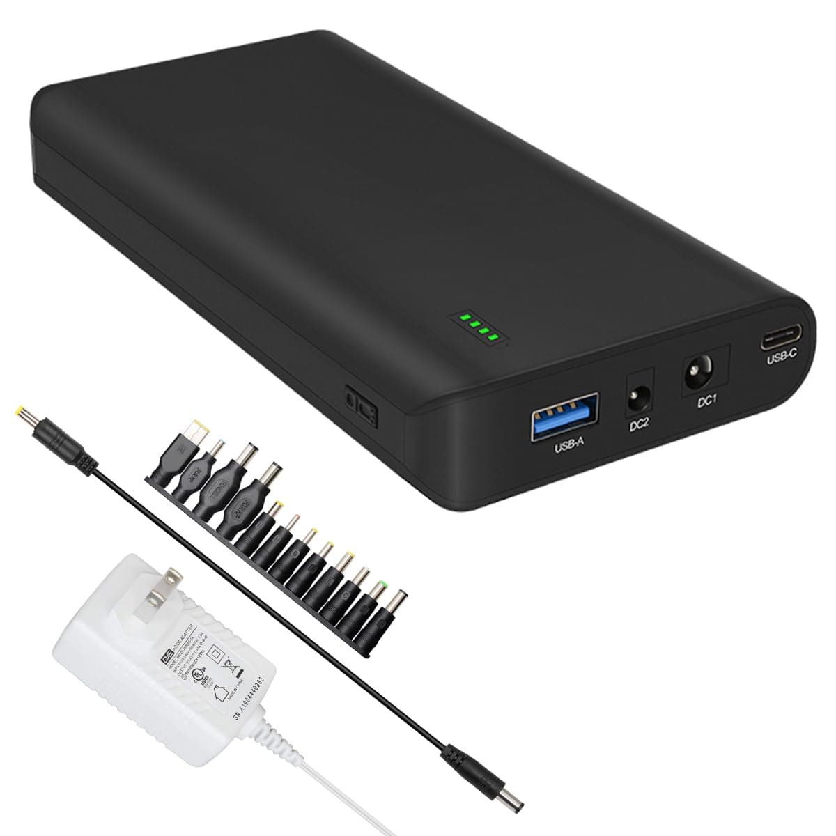 Talentcell Lithium ion Battery Pack NB7102, Rechargeable Li-ion Power Bank with DC 24/19/5V and USB-C 5/9/12/15/20V Output for Laptop, Notebook, Smartphone, Camera and More