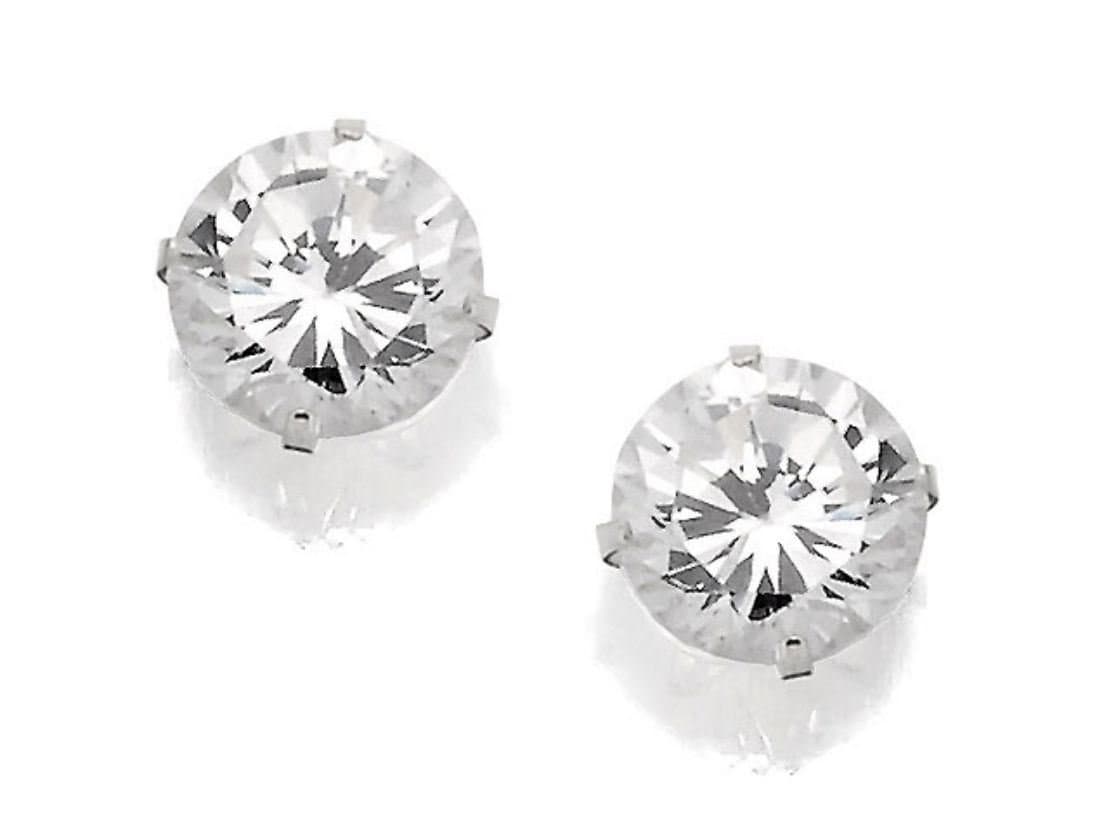 AndralokSilver Cubic Zirconia Andralok Earrings - 5mm