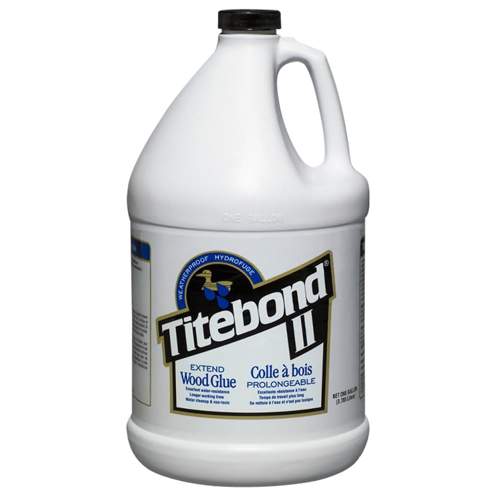 Titebond II Extend Wood Glue 1 Gal. – Slow-Set, Type II Water-Resistant Adhesive for Complex Assemblies, Longer Open Time, Hot Press & R-F Compatible – 4136