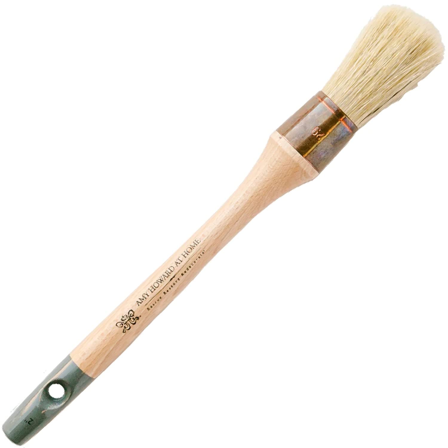 AMY HOWARD AT HOME2" Round Paint Brush - Great for Chalk Painting, Waxes, DIY Home Decor, and Furniture Restoration - Made with Natural Hog Hair Bristles
