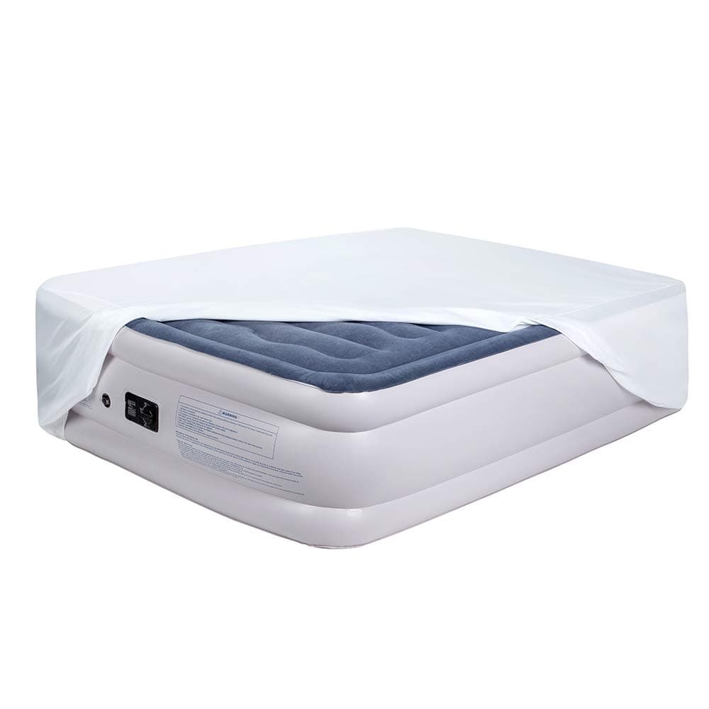 Fitted Sheet for Air Mattress Inflate Without Disassembly Convenient & Firm Deep up to 21" White -Twin