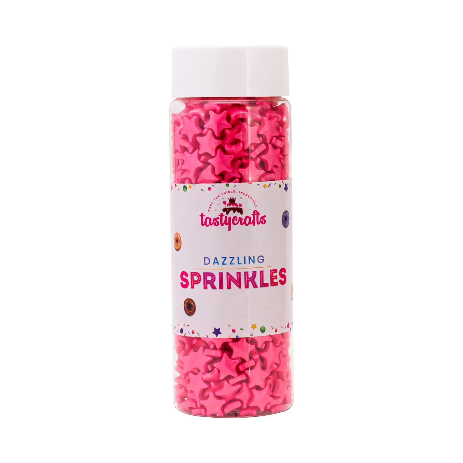 Edible Pink Star Shaped Sugar Sprinkles for Cake Decoration | Star Candy for Cake Decor | Sprinkles for Cake Decorations & Toppings | for Dessert, Cakes, Cupcakes, Waffles, Cookies