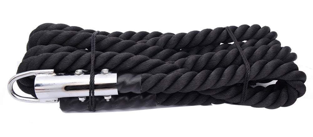 Tenive Battle Ropes 1.5" Width Avail. in 10FT / 16FT / 20FT Length Polydac Undulation Rope Exercise Fitness Workout Strength Training Gym Climbing Battle Undulation Rope, Black