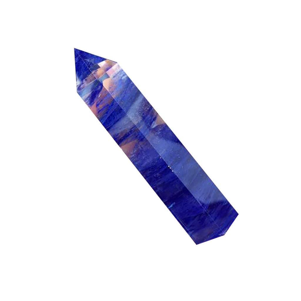 Saying Healing Crystal Wands, Rare Quartz Crystal Wand, Enhance Your Overall Emotional and Physical Well Being - Great for Spiritual, Meditation, Reiki (Blue - 6-7cm)