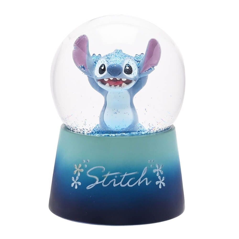 Widdop and Co Disney Icon Lilo Stitch Waterball Snow Globe with Gift Box, Red, Pink, Purple, 12cm x 12cm