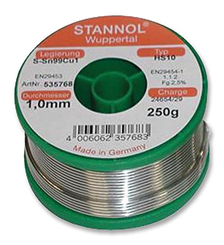 Stannol Solder Wire, Lead Free, 2.0MM, 250G 535769