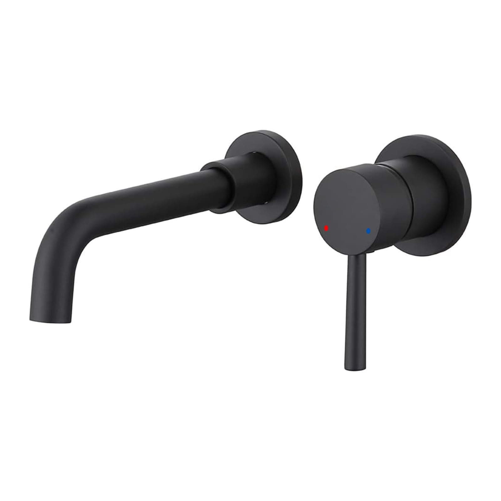 Bathroom Sink Faucet Matte Black Wall Mounted Bathroom Faucet, Single Handle Lavatory Sink Basin Swivel Mixer Tap with Valve