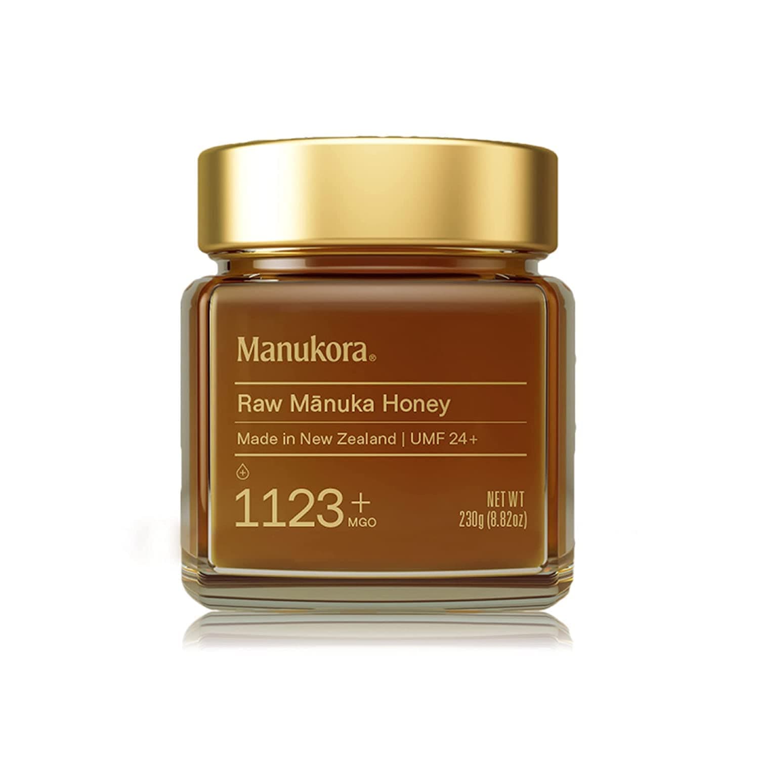 Manukora UMF 24+/MGO 1123+ Raw Mānuka Honey (230g/8.11oz) Authentic Non-GMO New Zealand Honey, UMF & MGO Certified, Traceable from Hive to Hand