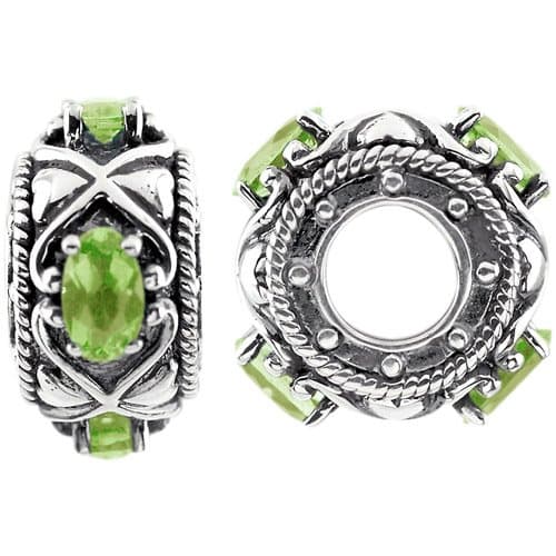 Storywheels Charm Silver Peridot Wheel Containing 4 Peridots (1 Piece)