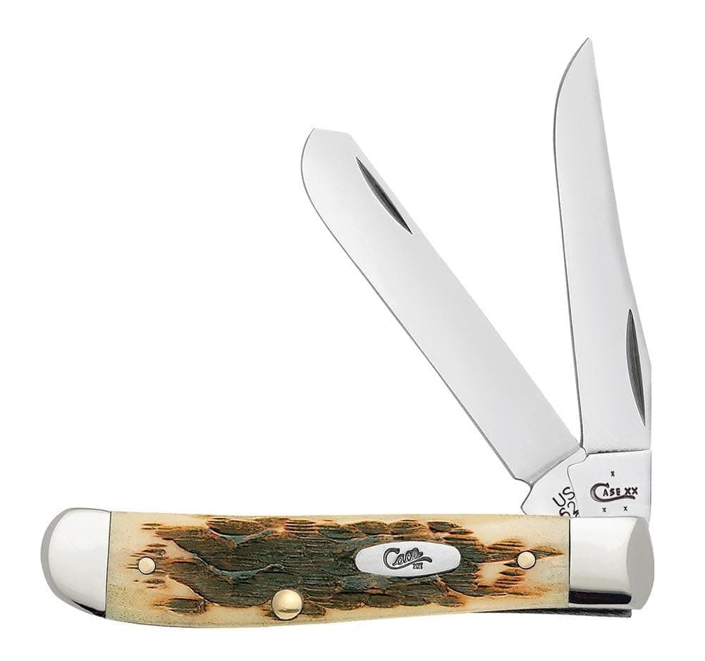CASE XX WR Pocket Knife Mini Trapper With Genuine Bone Handle, Stainless Steel Blade(s), Length Closed: 3 1/2 Inches