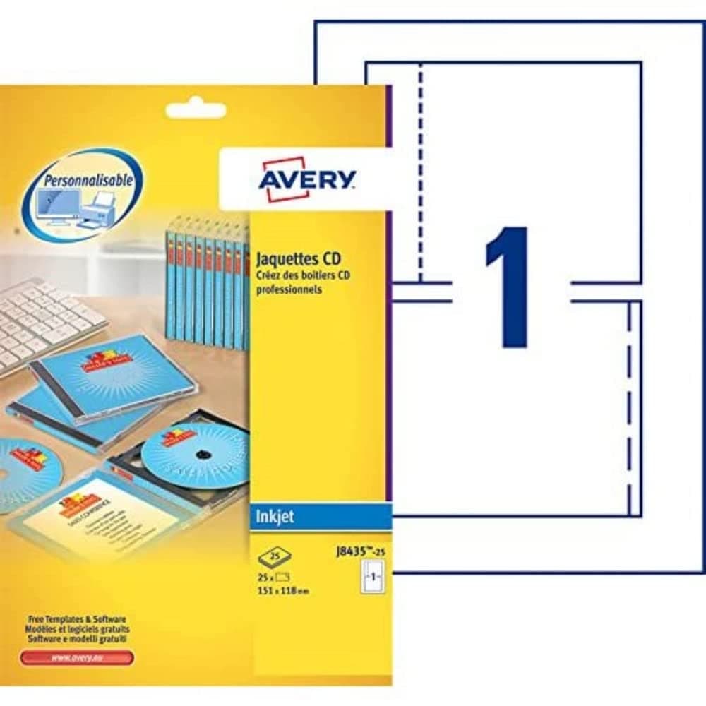 Avery AV06926 CD Insert Matt Inkjet - White