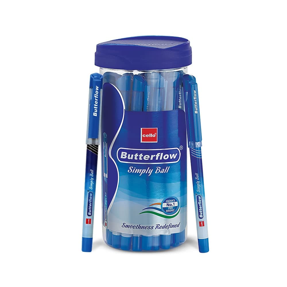 - Butterflow Simply Ball Pen Set | Pack of 25 Ball Pens | 20 Blue and 5 Black Ink Colour Pens | Smooth Writing Experience | For School and Office Use | Best Pen for Exams