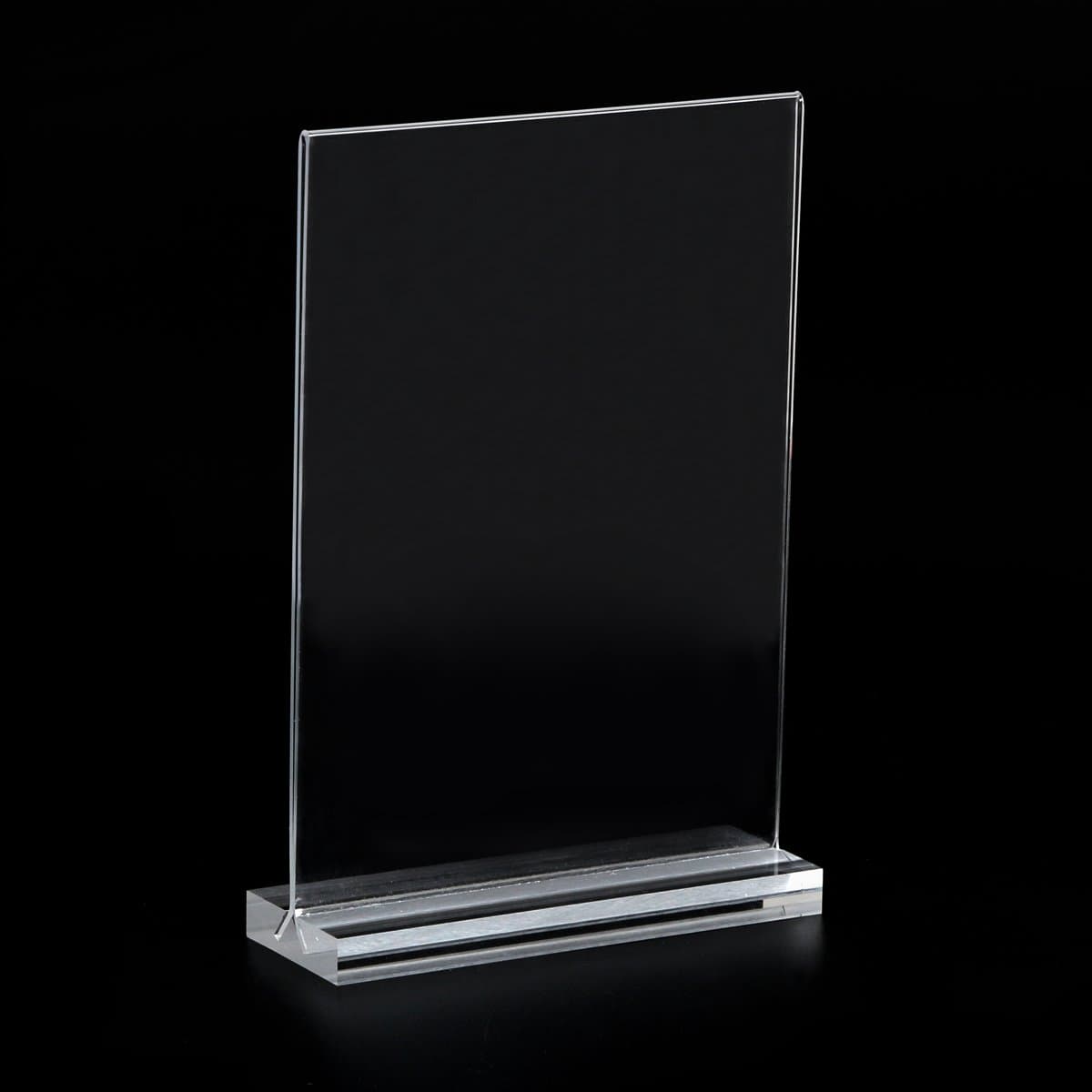 A4 Acrylic Portrait Counter Poster Display Stand T Shaped Double Sided for Promotions, Restaurants,advertisement, price list, instruction,Photo Frames, Documents (1PCS)