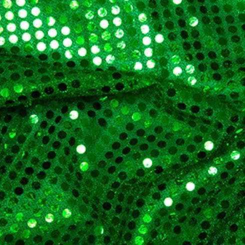 Green Sequin Jersey Shiny Sparkly Material Nylon Fabric Fancy Dress Metallic Per Metre by Accessories Attic Limited