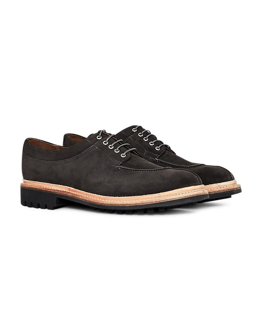 Grenson Percy Suede Apron Shoe Grey