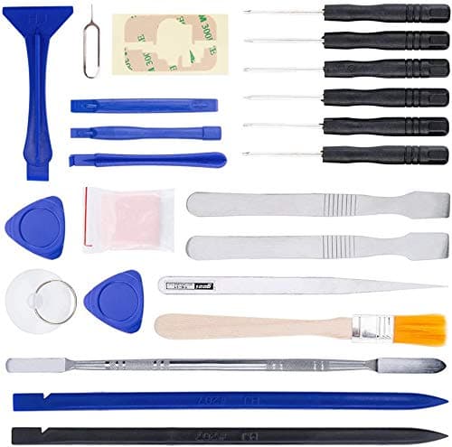 23 in 1 Professional Safe Opening Pry Tool Repair Kit Mobile Phone Repair Screwdrivers Sucker Hand Tools Kit with Non-Abrasive Nylon Spudgers for iPhone Smart Cell Phone Laptop