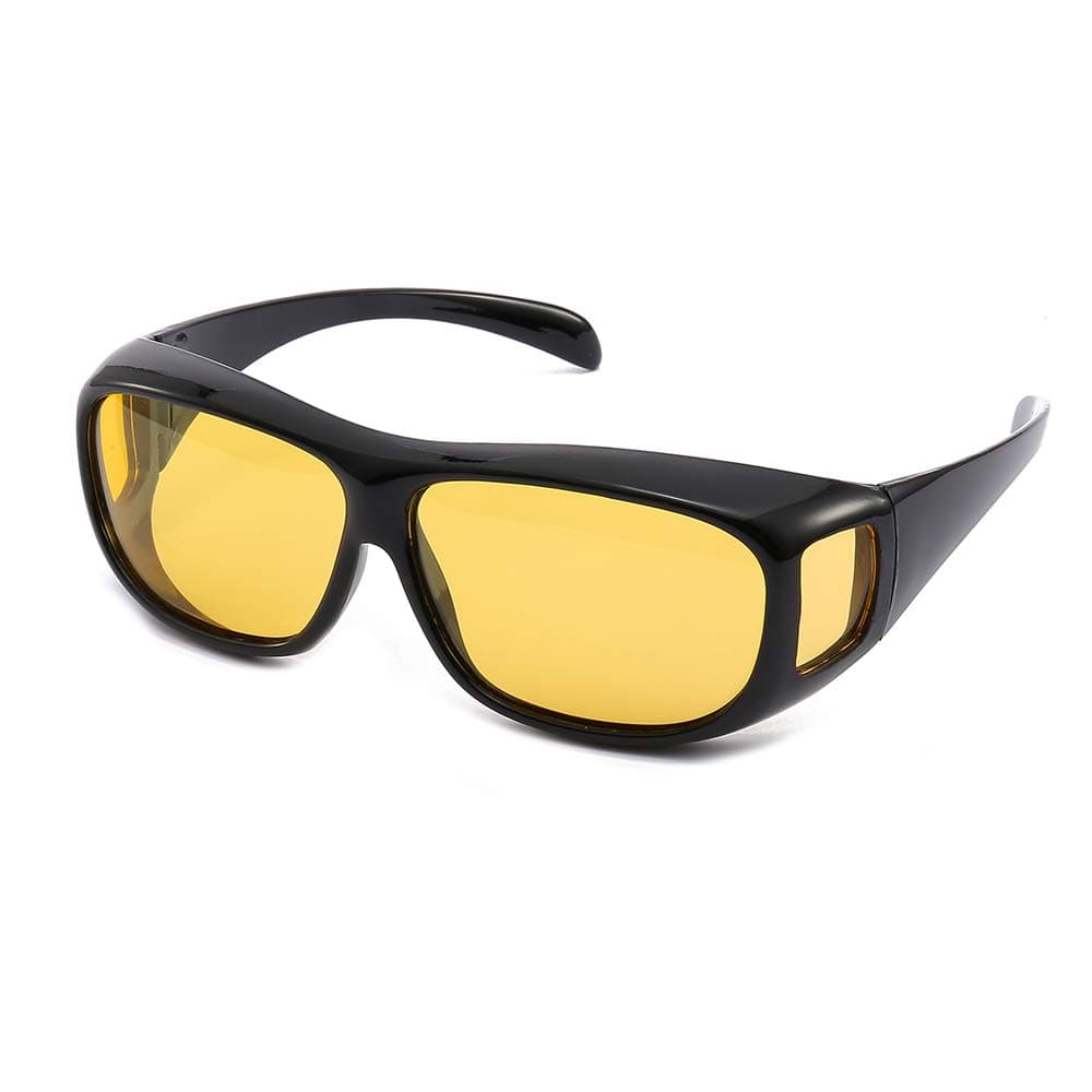 Sponsored Ad - Night Vision Driving Glasses Wrap Around Anti Glare Sunglasses with Polarized Lens for Man and Women (yellow lens)