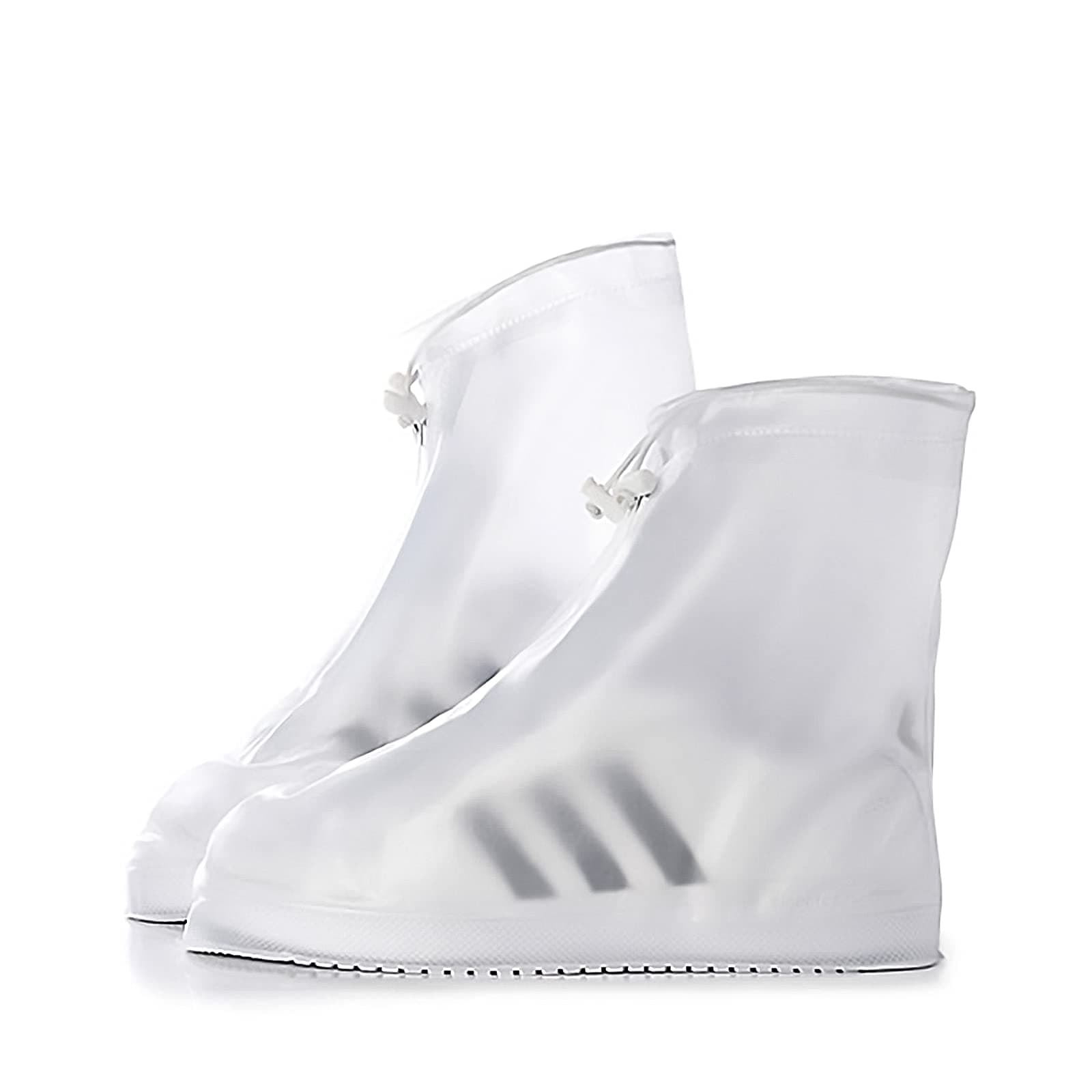 DRADERCH Waterproof Shoe Covers Reusable Shoe Covers Non-Slip Overshoes with Zipper Shoe Protector Covers Portable Foldable Washable for Outdoor Cycling Women and Men (XXL(Women 7.5-8,Men 8-8.5)