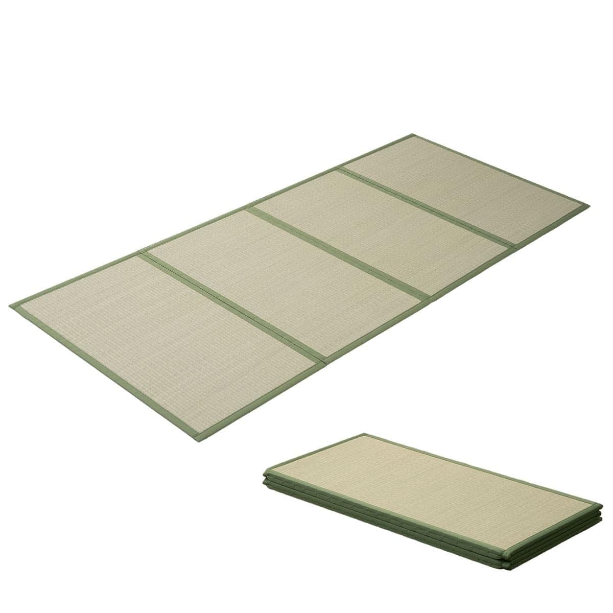 EMOOR Japanese Tatami Mat Twin Natural Rush Grass (Undyed), Foldable Igusa Mattress Floor Sleeping Japanese Futon Mattress Meditation Yoga Zen