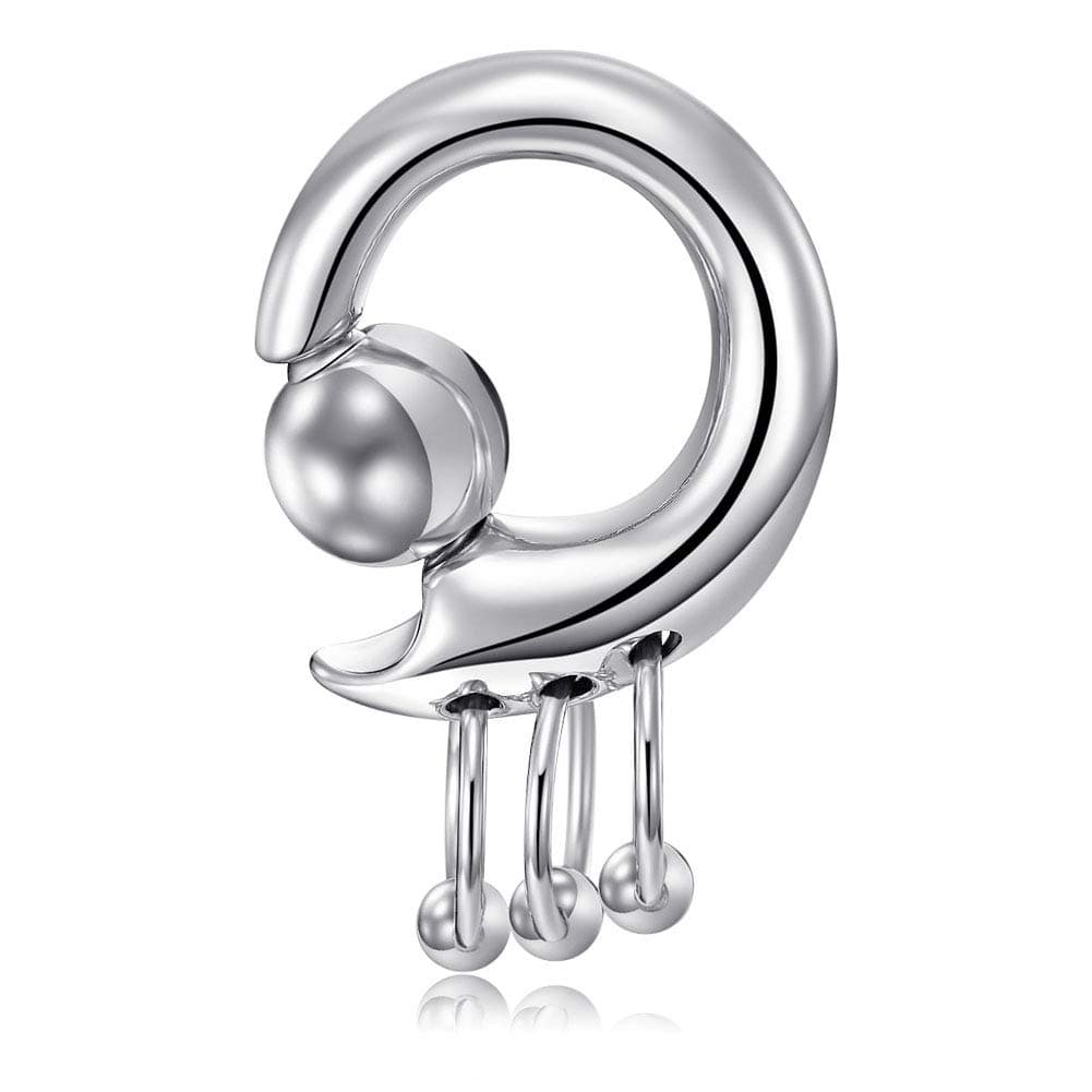 Mayhoop 00G-10G Captive Bead Rings Dangle Spring Action CBR Surgical Steel Monster Screwball Rings Body Piercing Rings