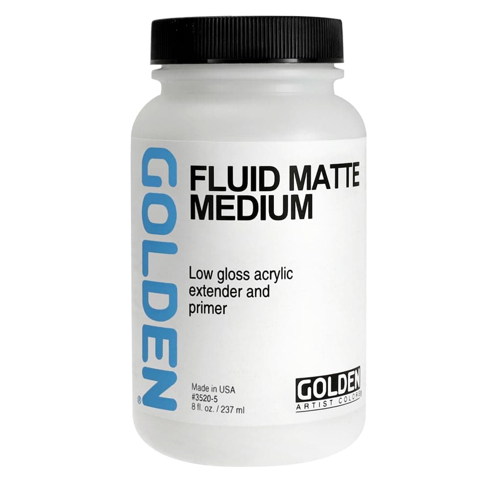 Fluid Matte Medium, 8 fl. oz. Jar, Professional Acrylic Medium, Semi-Transparent