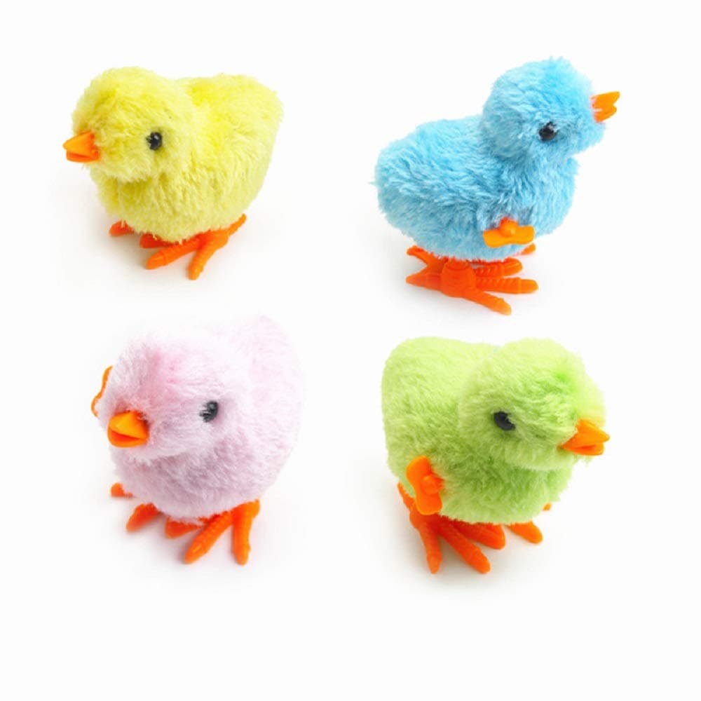 Shuiniba 4 Pcs Wind-Up Jumping Chicken Ducklings Party Favors - Color send by randomly