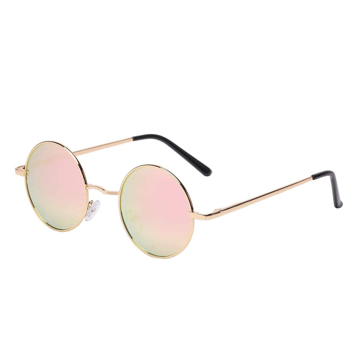 Vintage Round Sunglasses John Lennon Style Steampunk with Polarized Lenses for Retro Women and Men