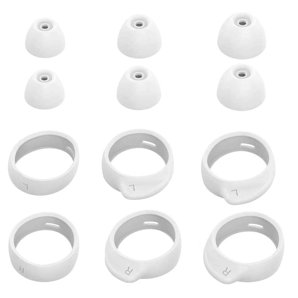 Replacement for Samsung Galaxy Buds Ear Tips Wingtips 12 PCS Accessories, Silicone Earhooks Earbuds Cover Eargels Eartips for Galaxy Buds 2019 3 Size S/M/L White pad-galaxybuds-12pcs-white