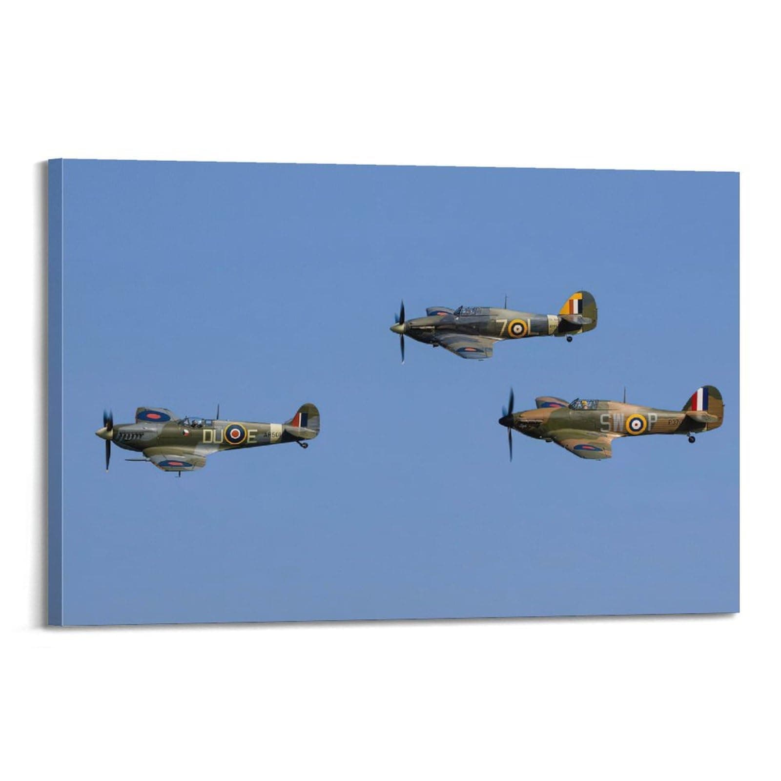 JLTC Raf Military Poster Hurricane Fighter Aircraft Poster Decorative Painting Canvas Wall Posters And Art Picture Print Modern Family Bedroom Decor Posters 16x24inch(40x60cm)