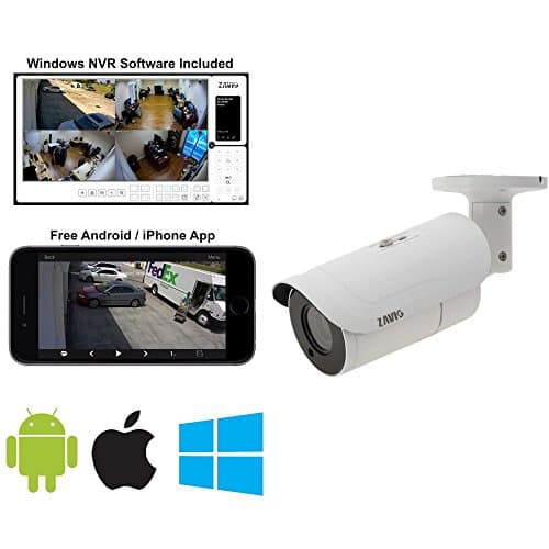 Zavio CB6330 Outdoor IR Motorized Bullet Camera, H. 265, 3MP, Smart IR, HD IP Bullet Camera, Weatherproof Network Surveillance Camera