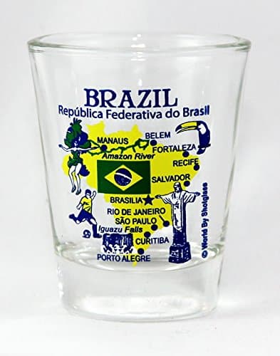Brazil Landmarks and Icons Collage Shot Glass