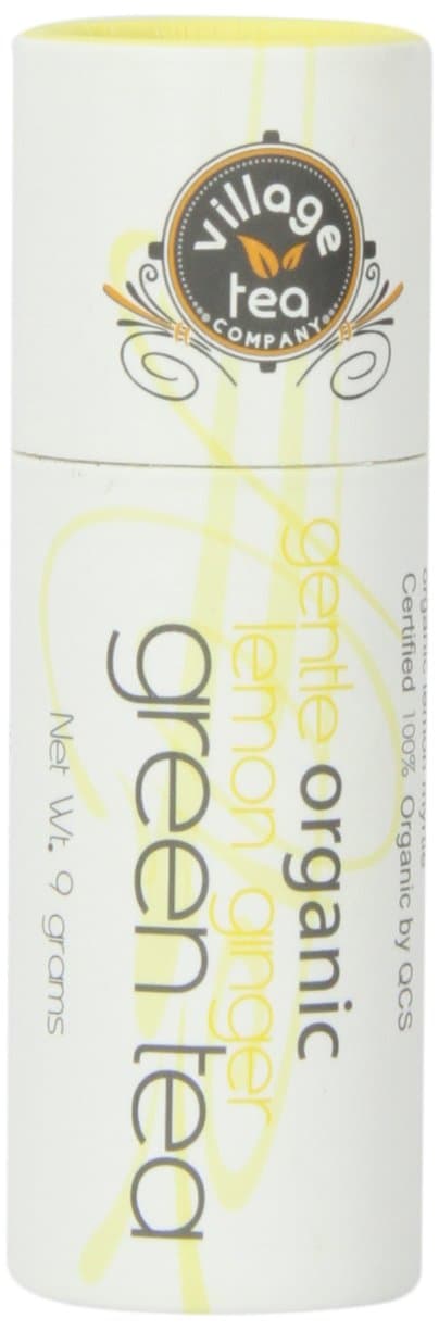 Village Tea Company Gentle Organic Lemon Ginger Green Teaser (Travel Size) Loose Leaf Tea, 9-Grams (Pack of 6)