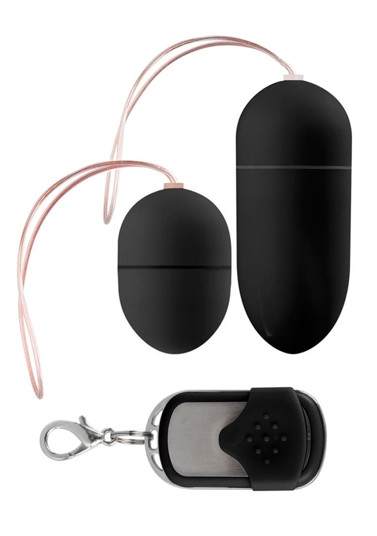Shots Toys Black 10 Speed Vibrating Eggs Two Size Pack With Remote Control