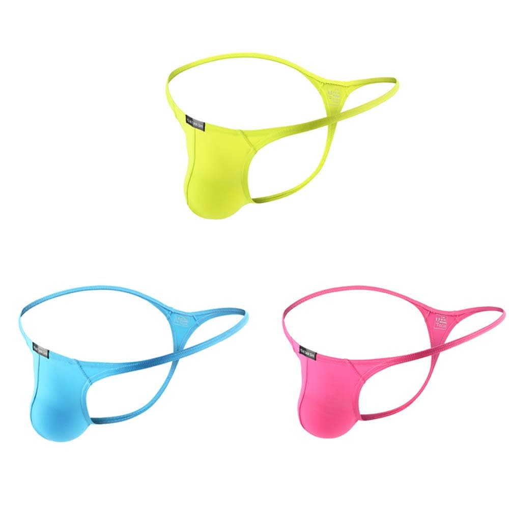 Mens T-Back Thongs Sexy Low Rise G-String Briefs Bulge Pouch Underwear