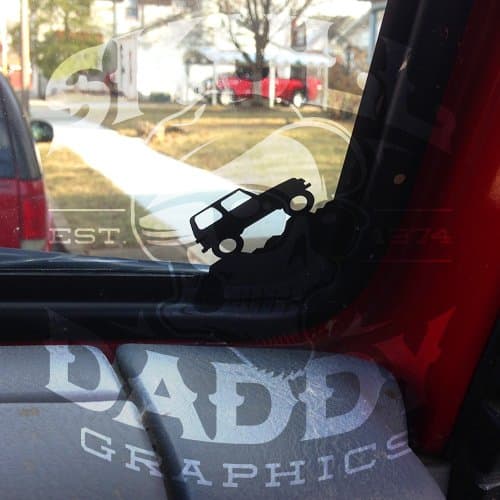 Skull Daddy Graphics Corner Climber Windshield Stickers Decals Compatible with 1997-2006 Jeep Wrangler TJ