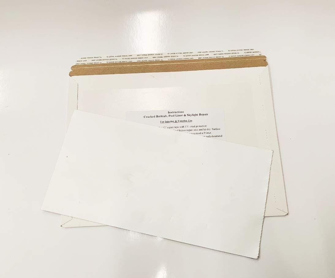 A.A Stick N Repair Cracked Bathtub, Pool Liner, Roof, Skylight, Vinyl Skirting, Siding Repair Kit (White)