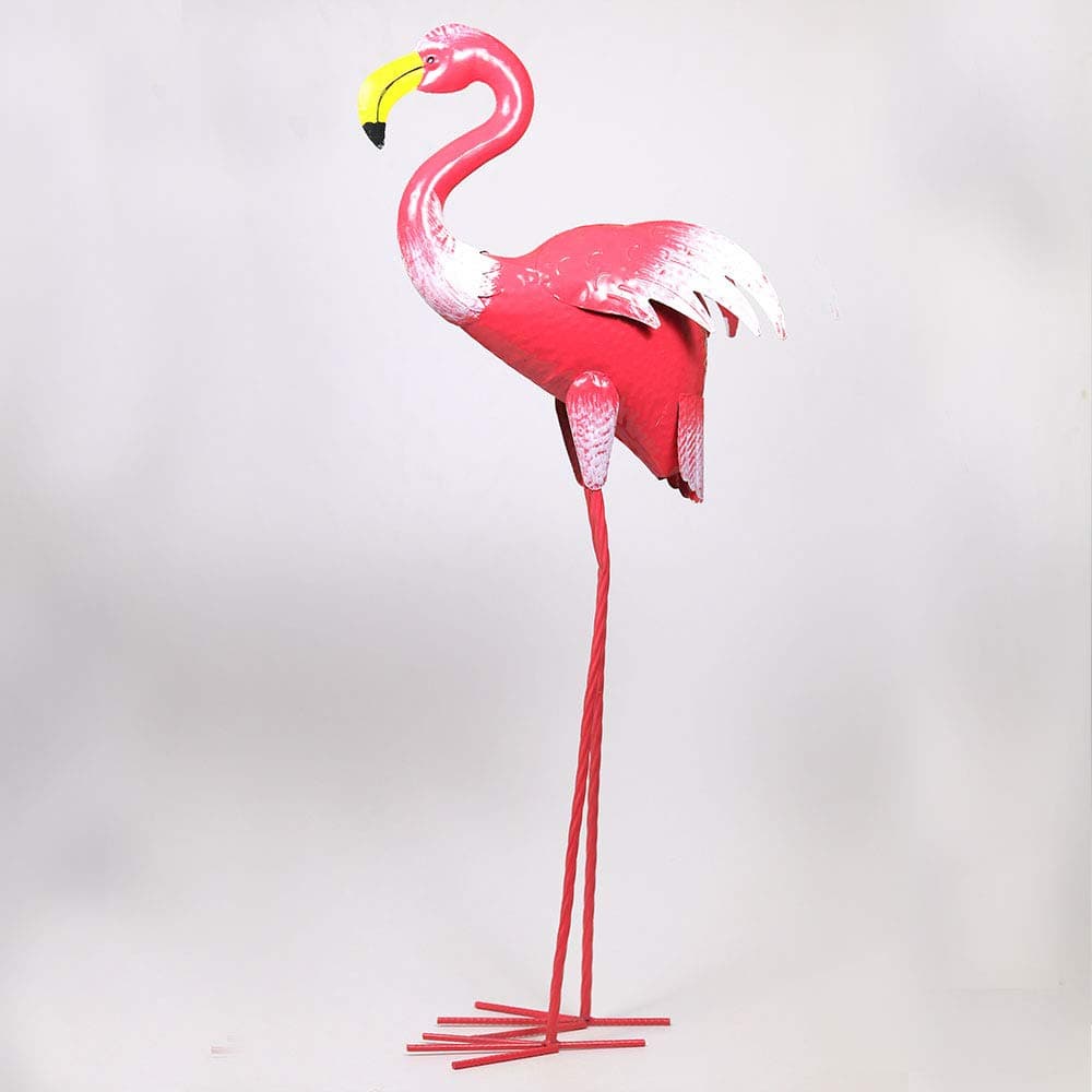 Paudhe Se Yaari Tall Trophical Metal Flamingo Flock Home Garden Statue Décor Figure Durable Outdoor Sculpture Figurine for Outdoor Indoor Patio Balcony Garden Décor