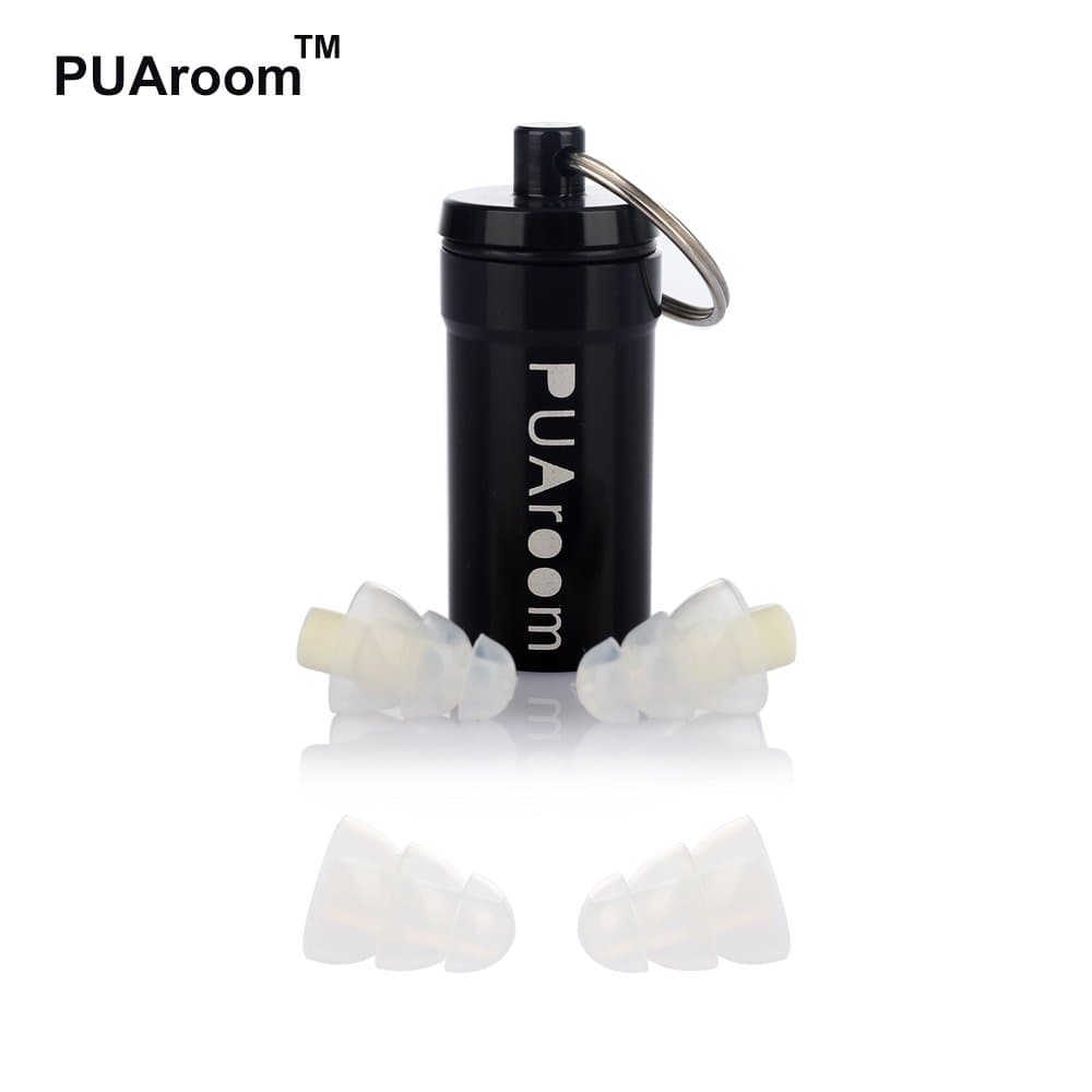 PUAroom 28dB Noise Cancelling Earplugs with 2 Difference Sizes Reusable Soft Silicone Hearing Protection for Sleeping Studying Working and Other Noise Sensitivity Conditions
