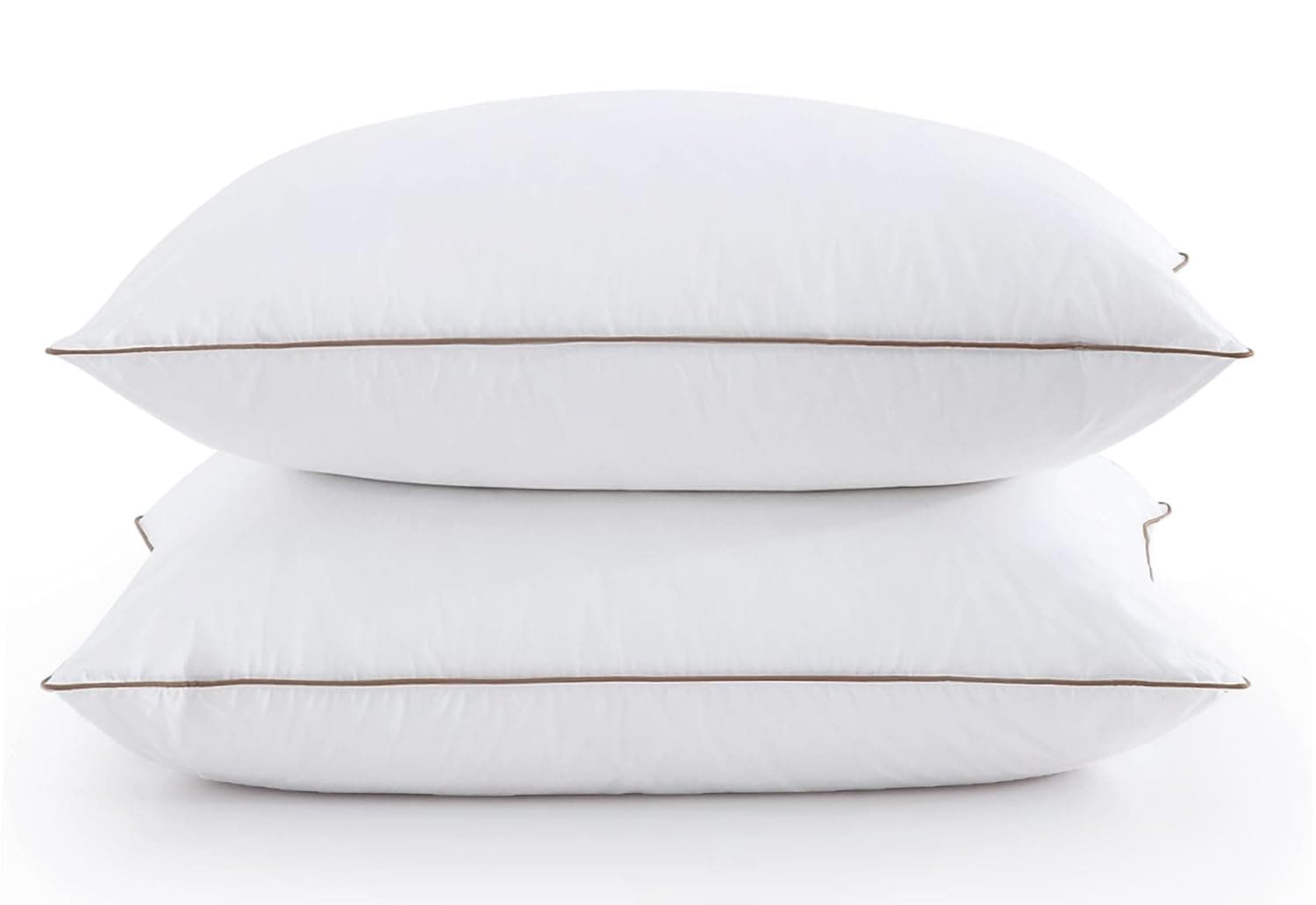puredown® Made in USA Soft Fluffy Medium Firm Hotel Pillow, 100% Cotton Cover, Luxury Bed Pillows Queen Size Set of 2 for Back, Stomach or Side Sleeper.