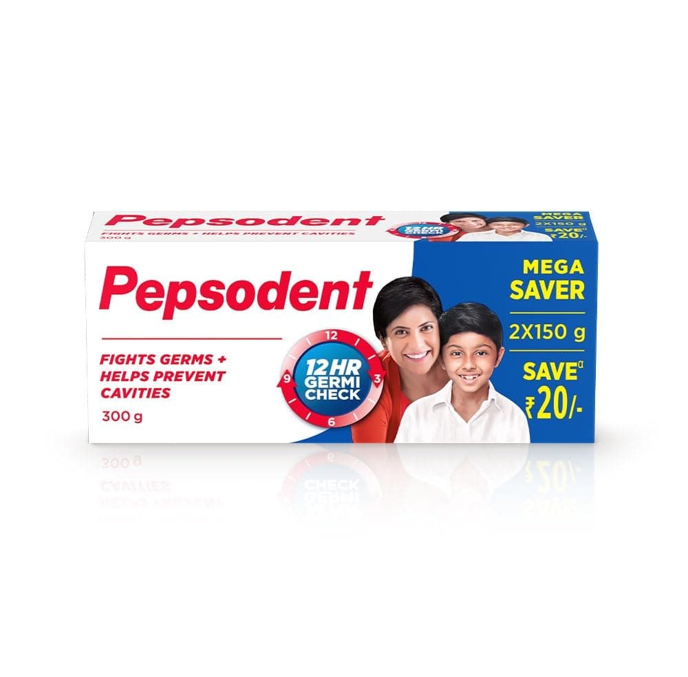 Pepsodent Germicheck Anti cavity Toothpaste | 12 HR protection from cavity germs | Mint flavour|| Multipack_300G (150g*2)