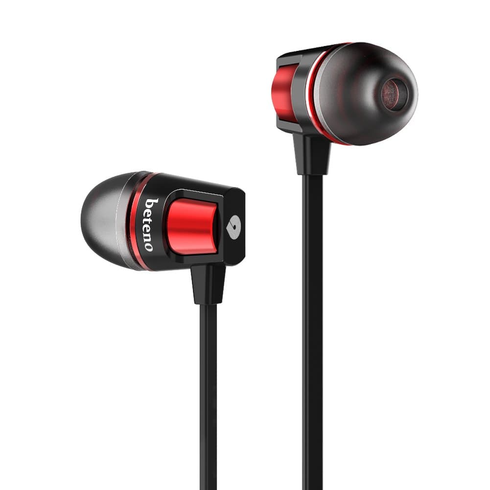 Headphones,Wackolee GX-30 in-Ear Headphone High Resolution Heavy Bass Earbuds Earphone for Smartphones with Mic Volume Control fit for iPhone Android (Red)