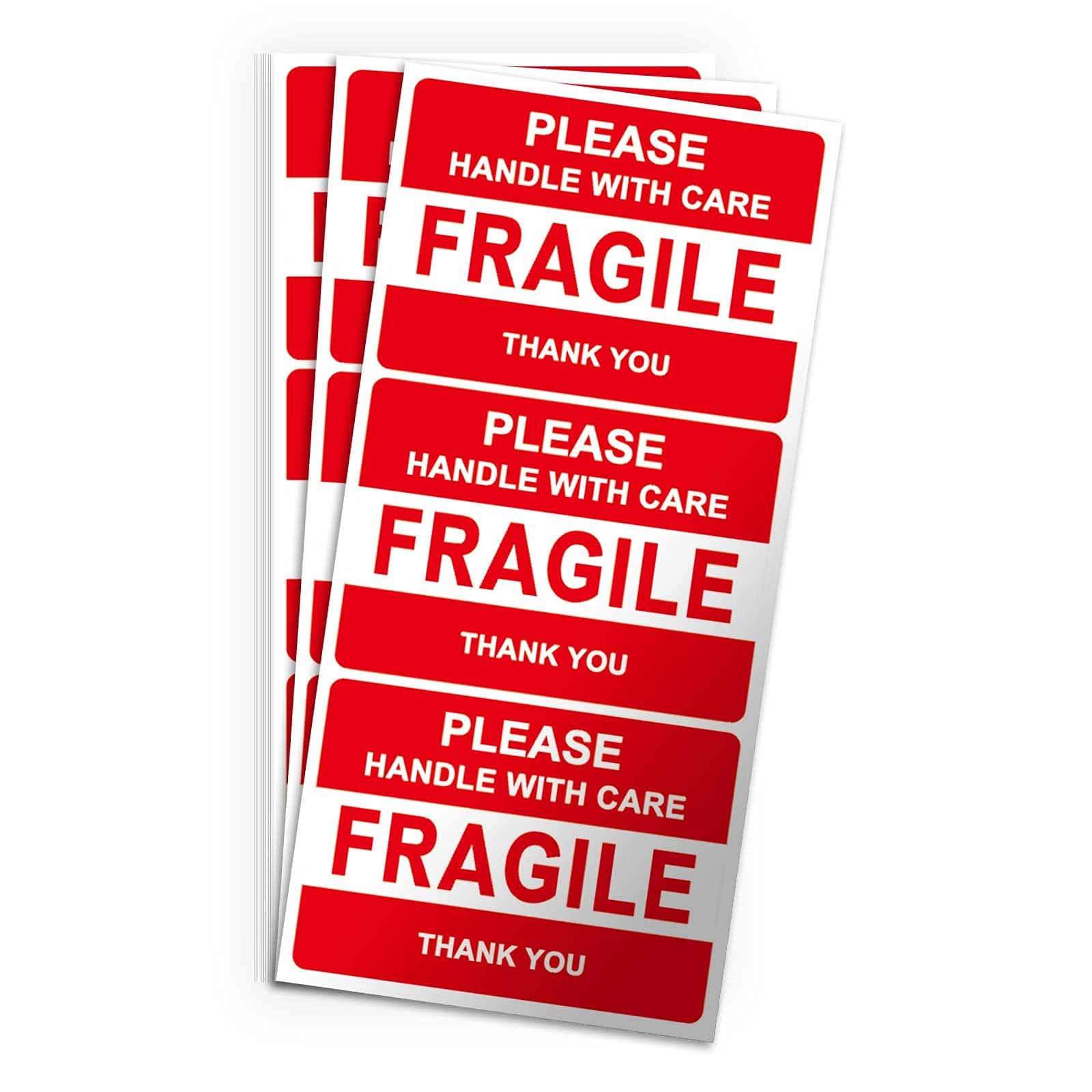 Fragile Stickers, Vinyl Laminated, for Shipping Packing, Weather Resistant UV Protected, Removable, 50 Labels (2.5x3.5 inch)