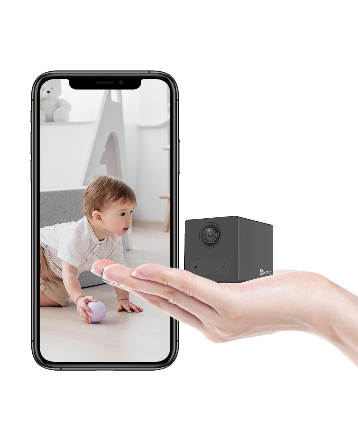 CB2 Security Battery Camera Wireless Wifi with Audio, 1080P, Mini Camera with Smart Human Motion Detection, Two Way Talk with Magnetic Base, Night Vision, Supports Cloud & SD card Storage(Black)