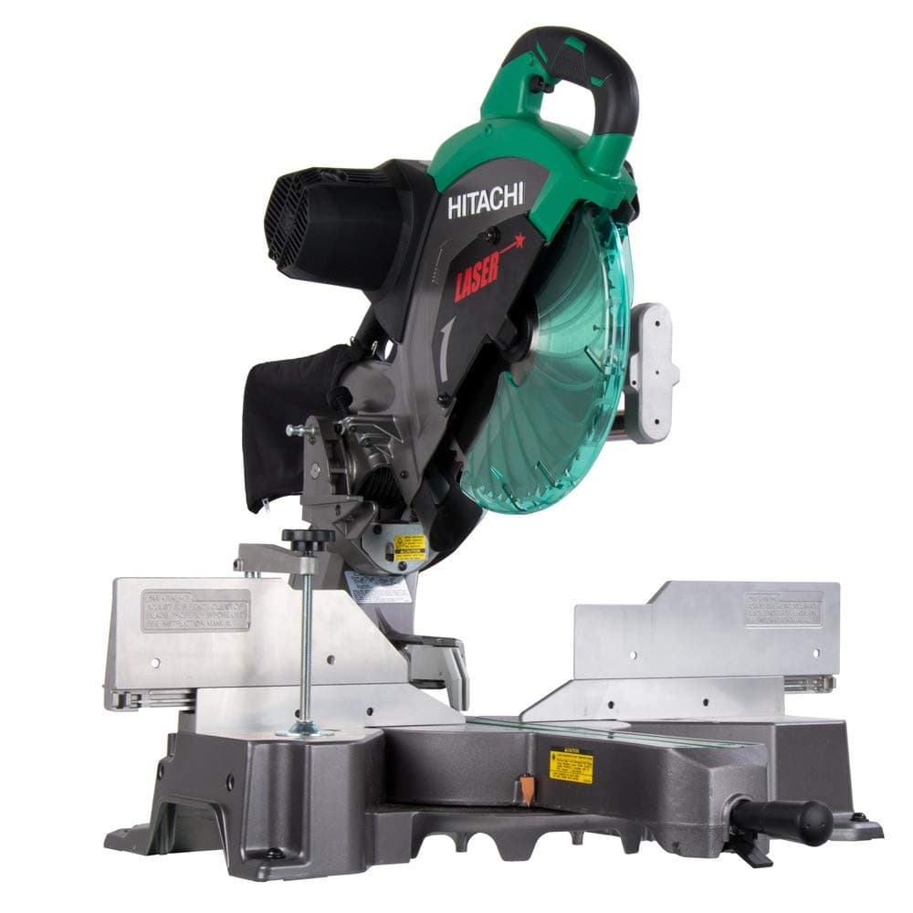 Hitachi C12RSH2 15 Amp 12 in. Dual Bevel Sliding Compound Miter Saw with Laser Marker (Renewed)