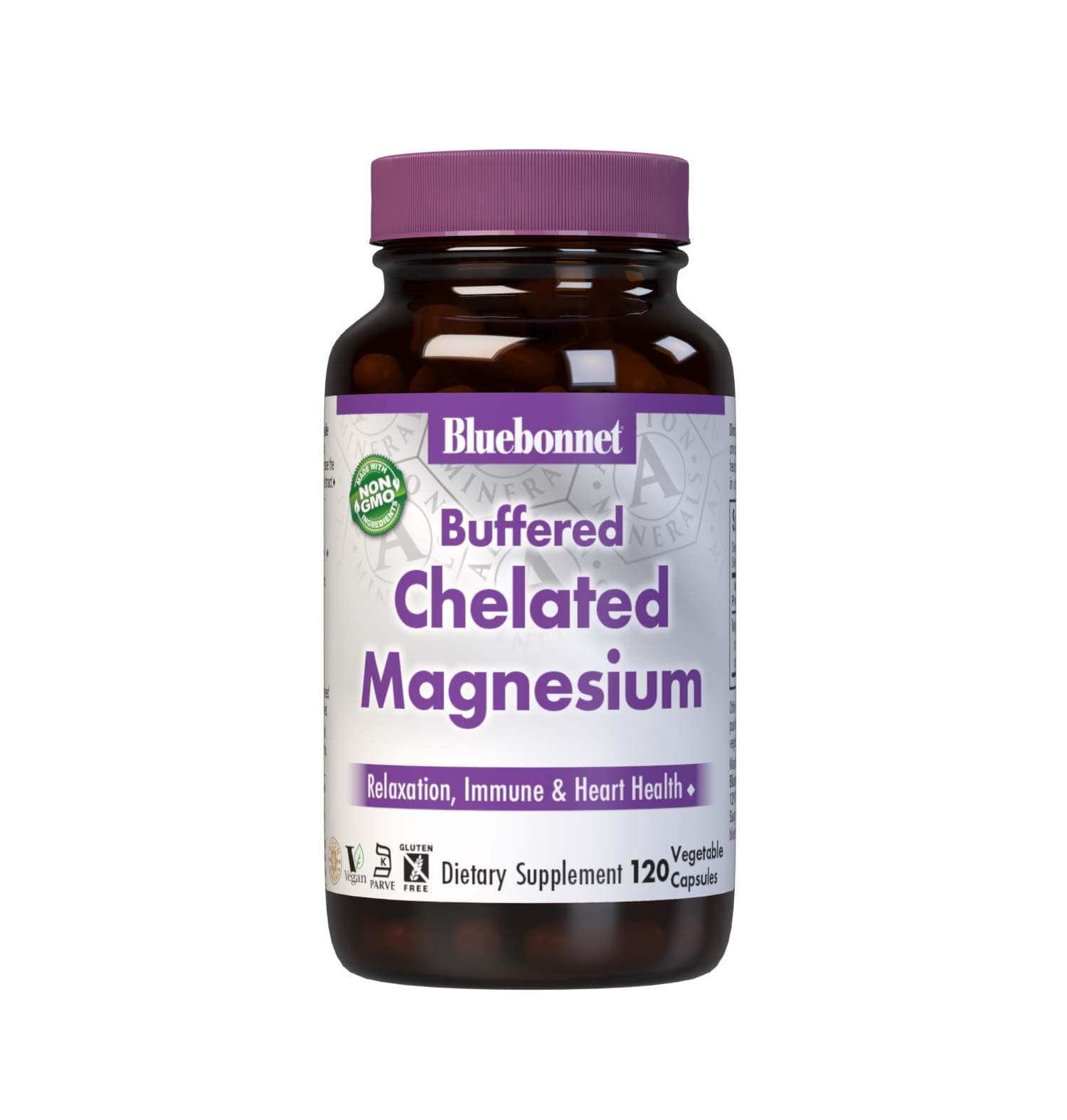 Nutrition Albion Buffered Chelated Magnesium 200 mg, Magnesium Oxide, Stress Relief, Vegan, Non GMO, Gluten Free, Soy Free, Milk Free, Kosher, 120 Vegetable Capsules, 2 Month Supply