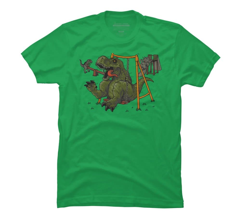 Dino Park Men's 2X-Large Kelly Green Graphic T Shirt - Design By Humans