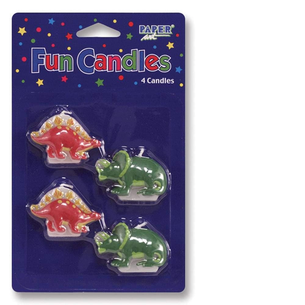 Creative Converting Diggin' for Dinos 4 Count Molded Candles