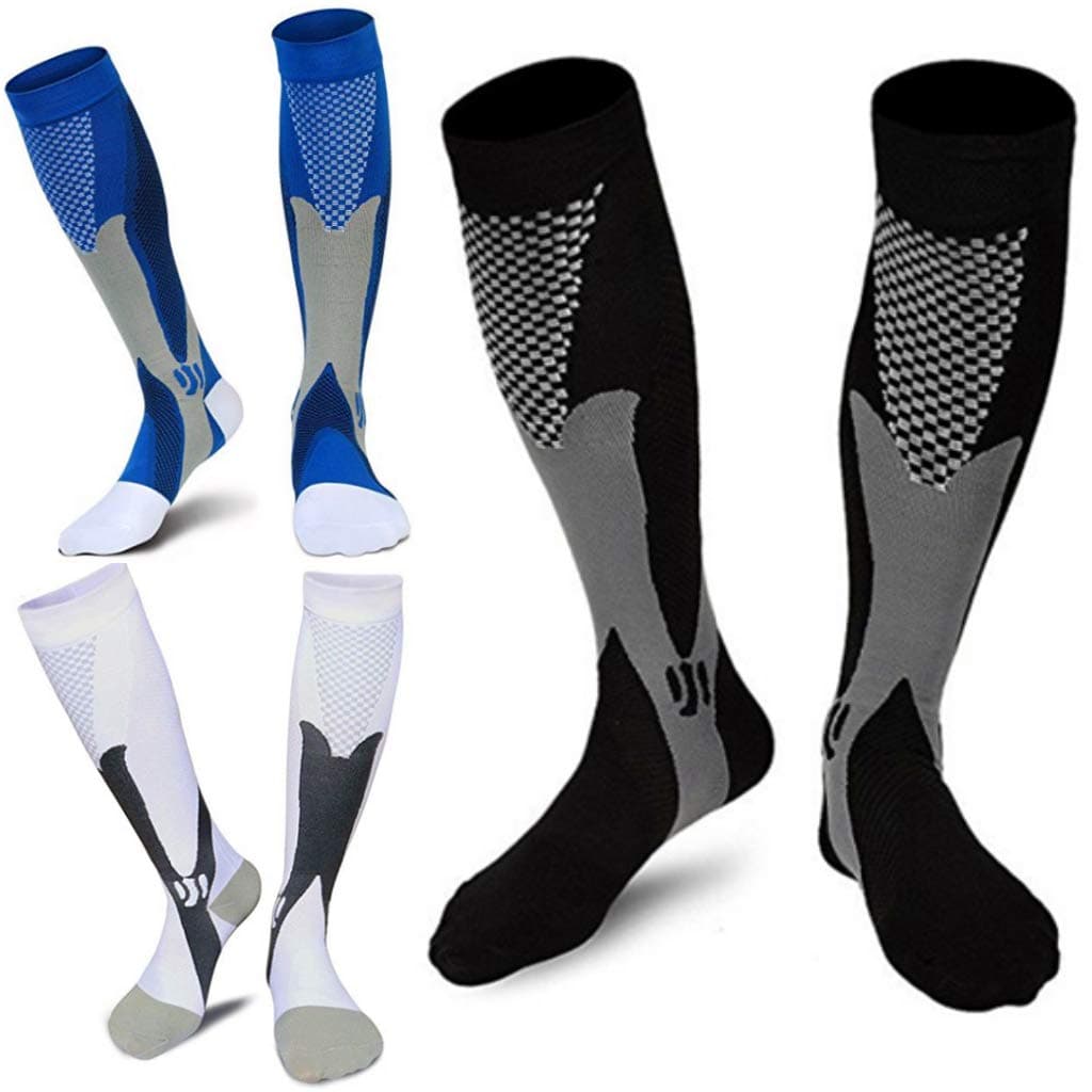 （3 pairs）Compression Socks / Stockings for Men & Women,Better Blood Circulation, Prevent Blood Clots, Boost Stamina,Circulation, Reduced Fatigue,Speed Up Recovery BEST Graduated Athletic Fit for Run