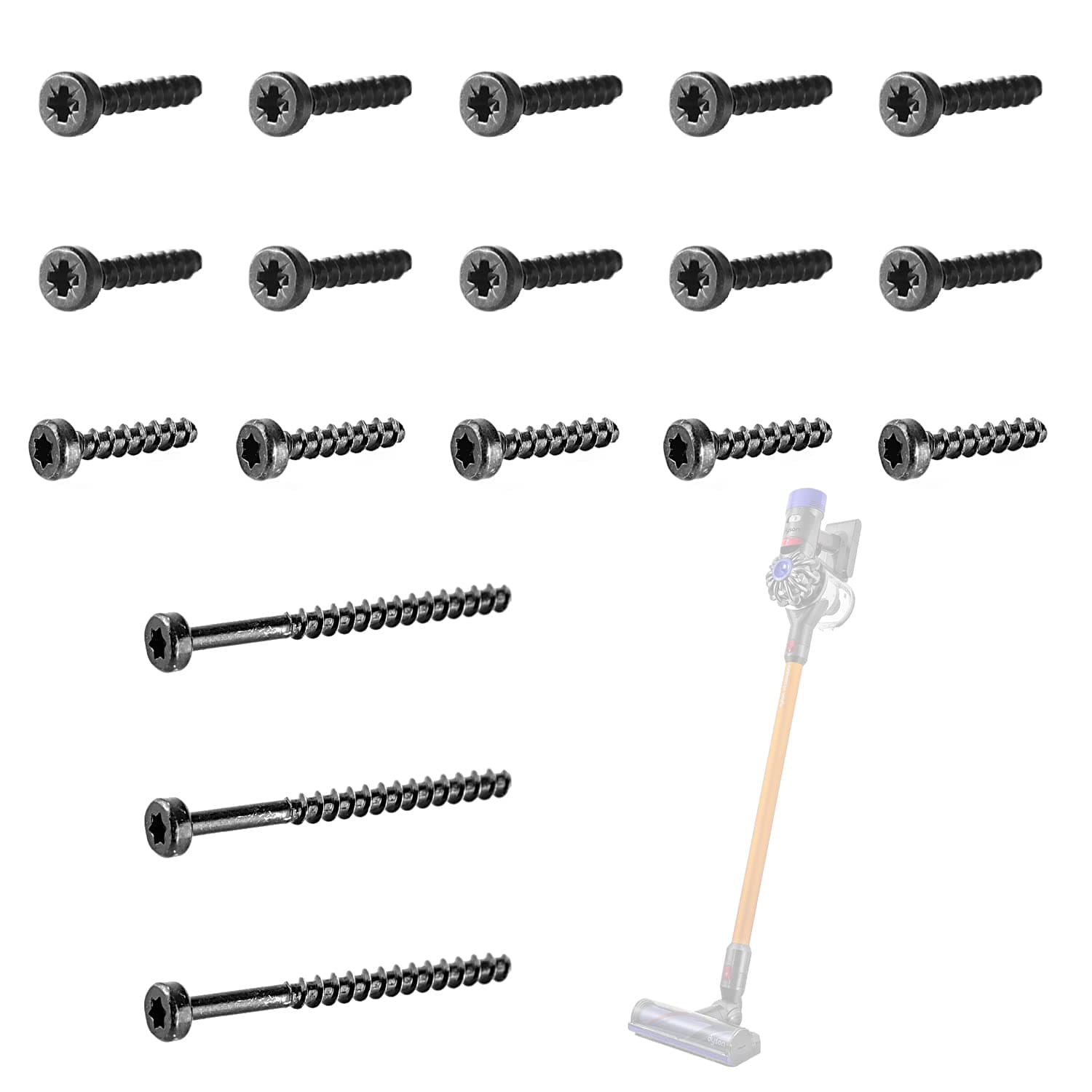 18 PCS Screws Kits Compatible with Dyson V6 V7 V8 V10 V11 Series ,Support All Models Vacuum Cleaner Power Pack/Battery Attachment Parts