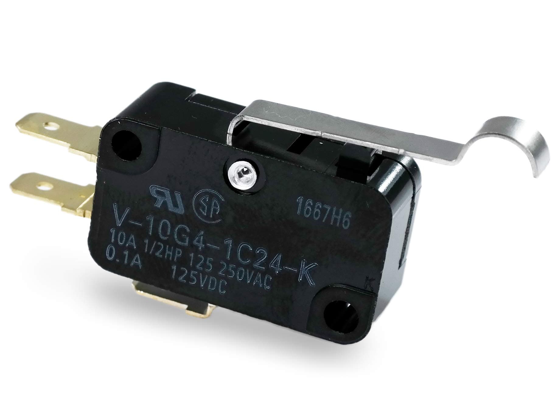 OMRON ELECTRONIC COMPONENTS V-10G4-1C24-K MICRO SWITCH, ROLLER LEVER SPDT 10A 250V by Omron